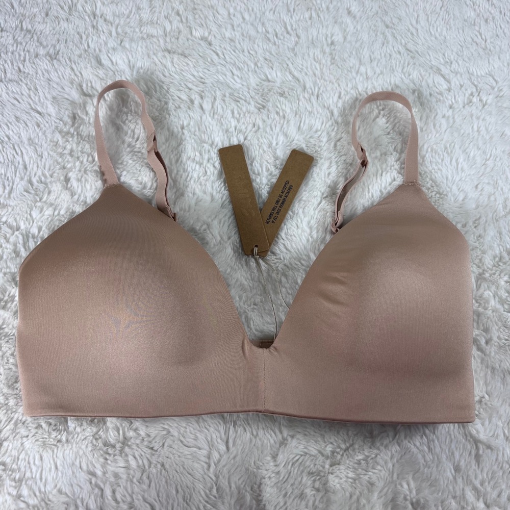 SKIMS‎ Wireless Form Lightly Lined Bra Mica Pink Tan Size 32D BR-WRL-1889 NEW - Picture 3 of 11